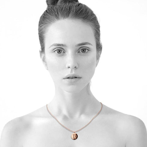 Solid 925 Sterling Silver Initial Alphabet Personalised Disc Necklace